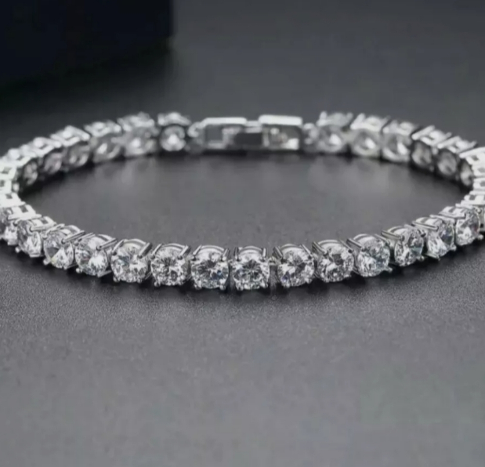 Sterling Silver Tennis Bracelet unisex 5MM 7 inches